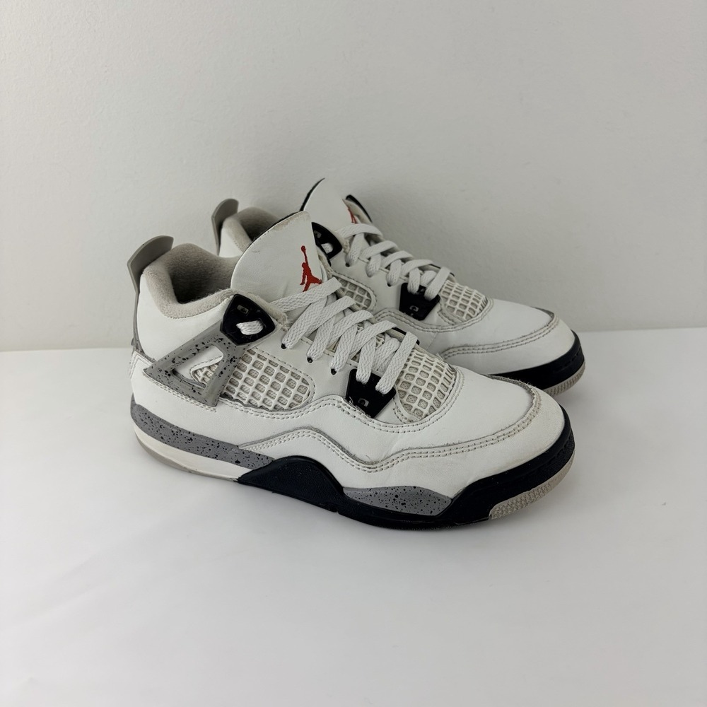 Nike Air Jordan 4 Retro GS White Cement Kids Size 1Y Sneakers IB4388-100